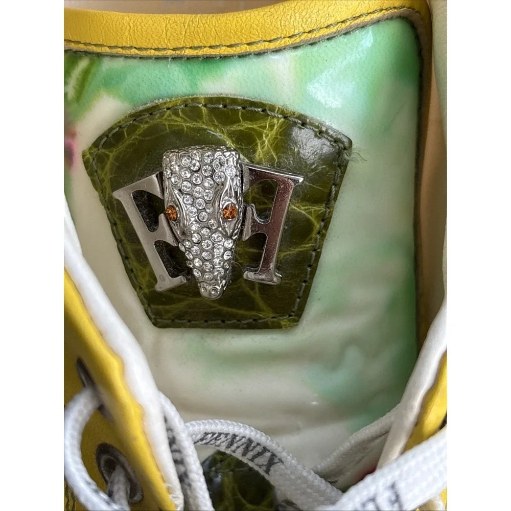 Fennix Green Crocodile Alligator Exotic Leather Italy Size 10 Luxury Designer